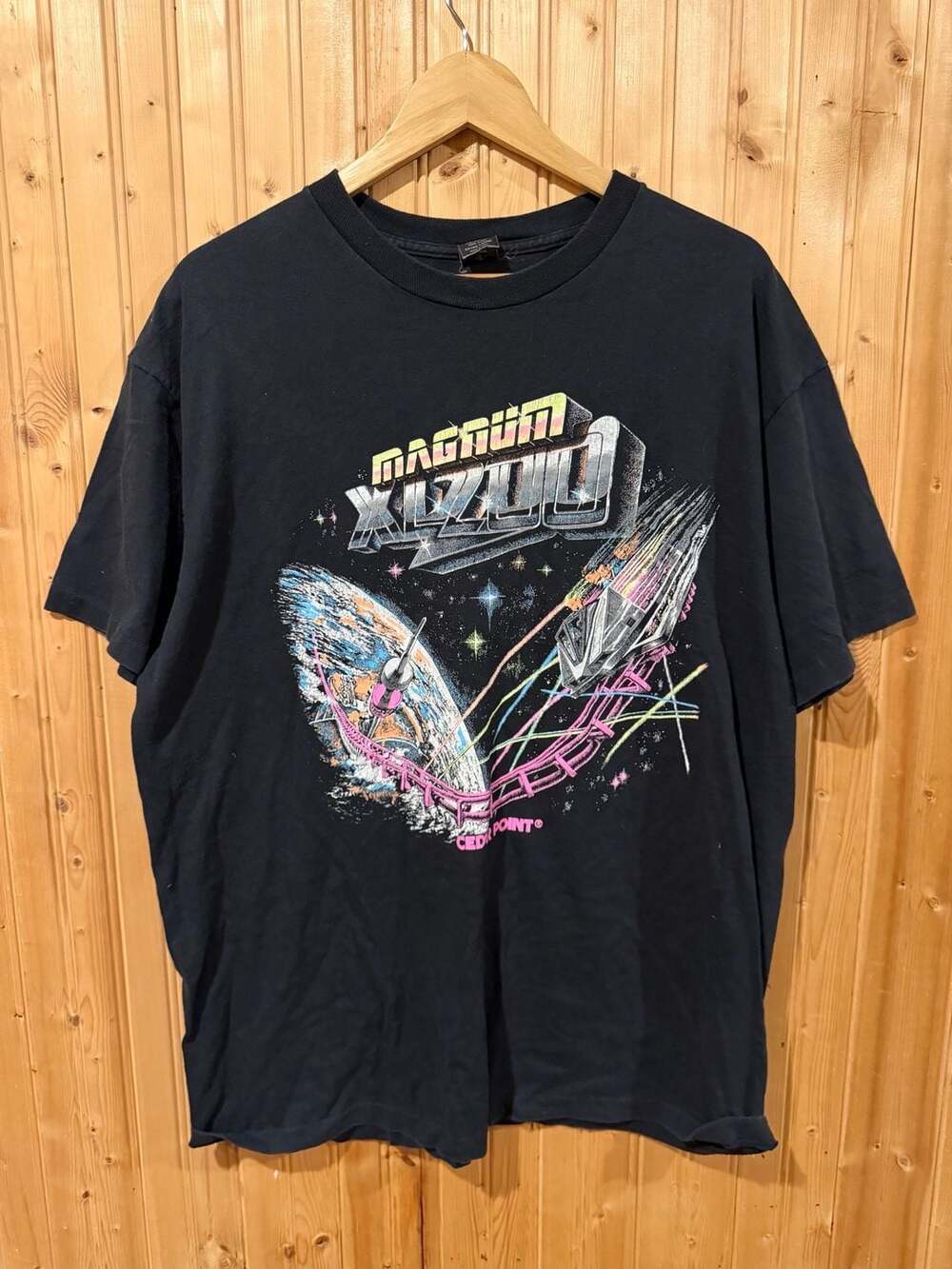 Vintage 90s Cedar Point Magnum XL-200 Roller Coaster T-Shirt XL